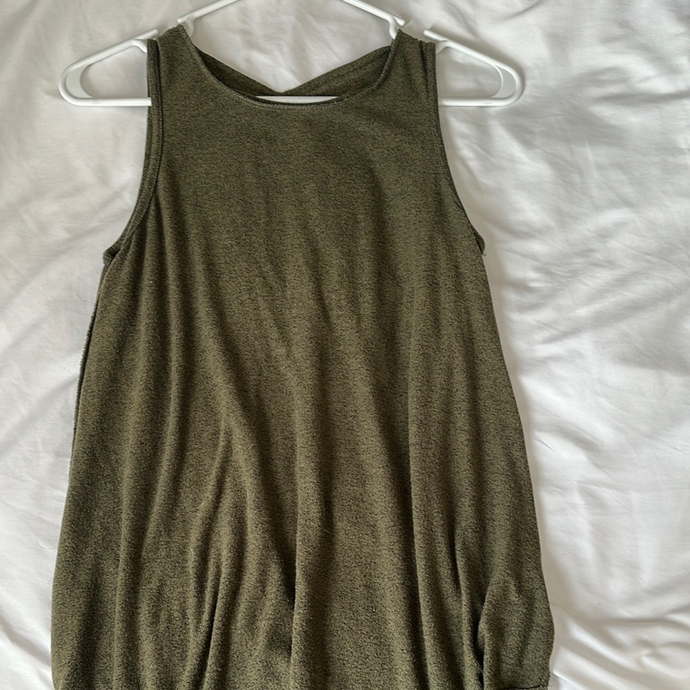Olive Green Sleeveless Women's Top